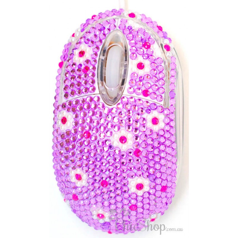 Purple Cute Crystal USB Optical Computer Mouse