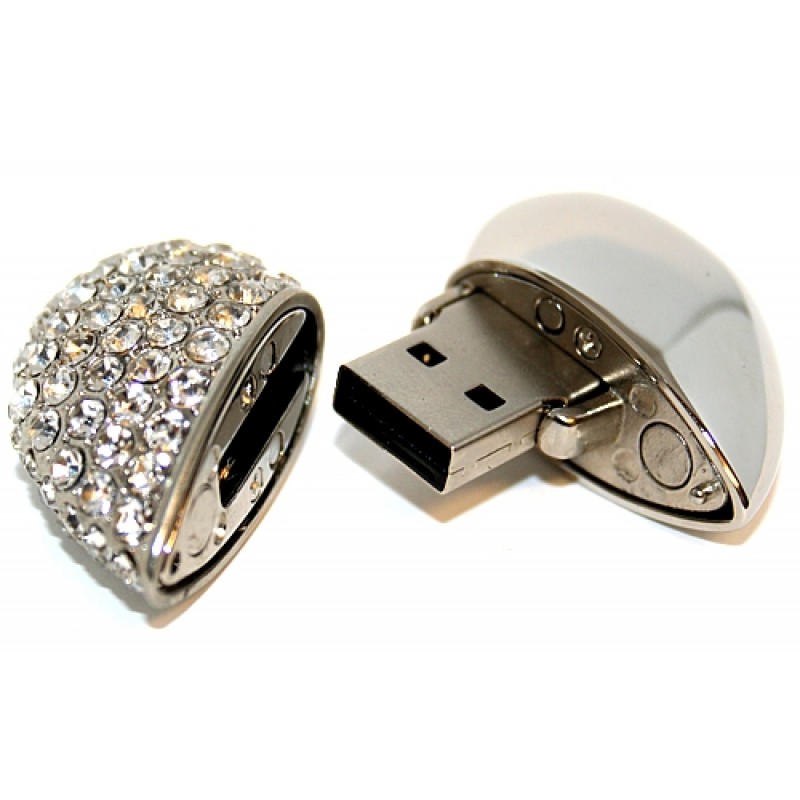 Silver HeartShaped Jewelry Necklace USB Flash Drive 4GB