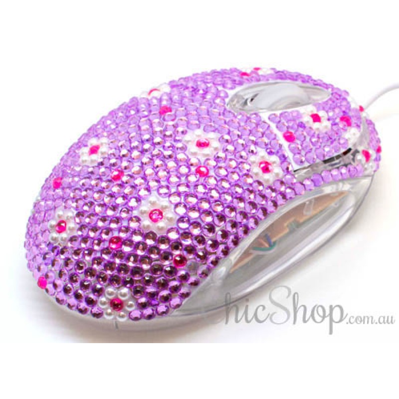 Purple Cute Crystal USB Optical Computer Mouse