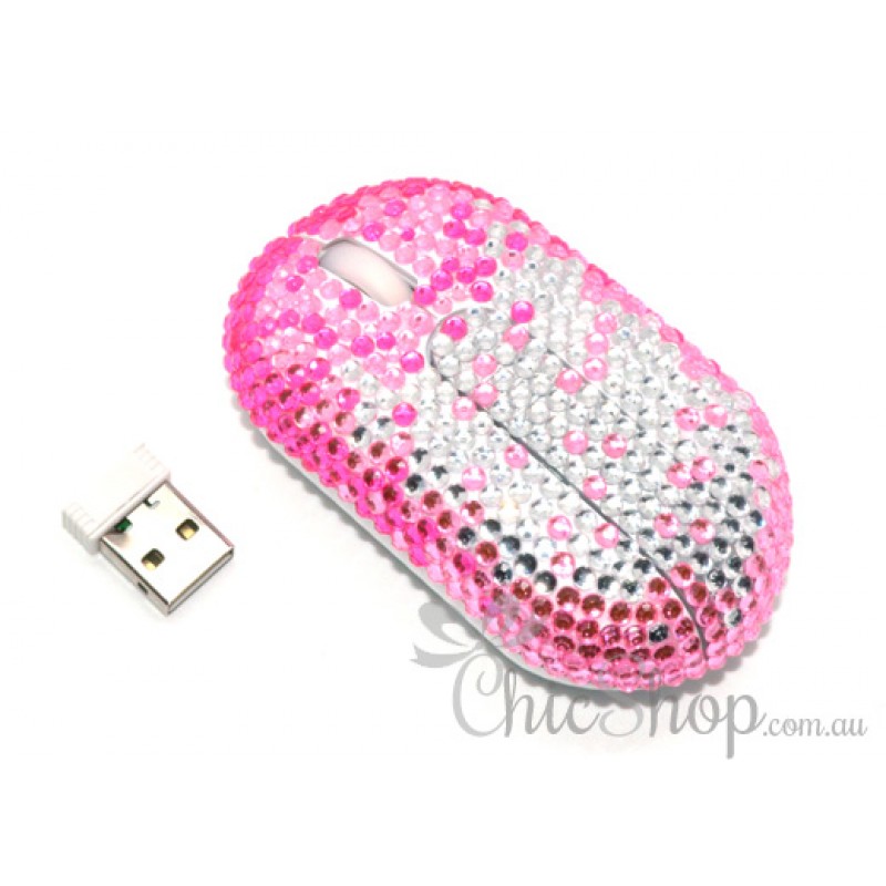Wireless Crystal Pink Computer Mini Mouse