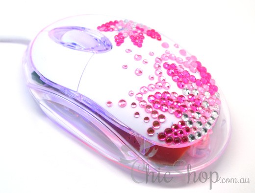 pink flower crystal usb optical computer mouse mini flower paper punches