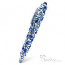 Crystal Diamonate Glitter Blue Sparkle Bling Pen