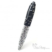 Crystal Diamonate Glitter Black Top Bling Pen