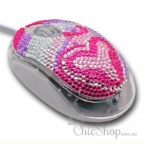 Crystal Diamonate Glitter Pink Purple Bling USB Computer Mouse