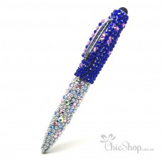 Crystal Diamonate Glitter Blue Bling Sparkle Pen