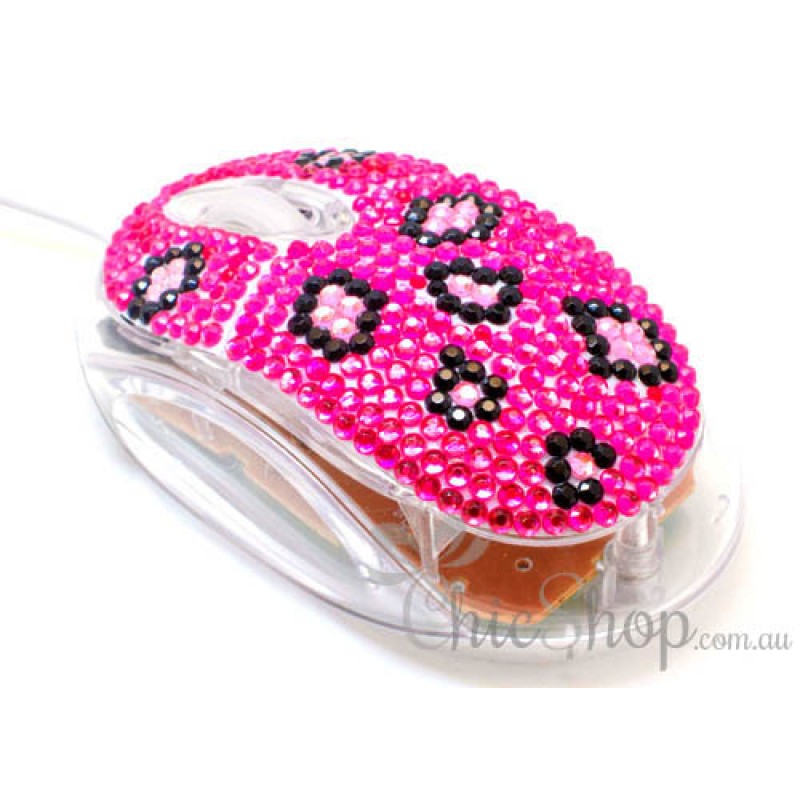 Pink Cute Crystal USB Optical Computer Mouse
