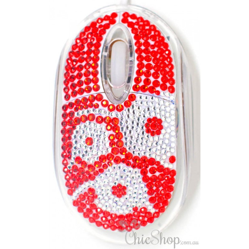 Red/White Cool Crystal USB Optical Computer Mouse